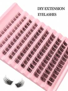 Asiteo 120 件 D 卷单根睫毛，自然外观混合 8-16 毫米长度，柔软蓬松纤细仿貂皮睫毛，适合初学者眼妆 DIY 睫毛在家睫毛簇、睫毛簇、单根睫毛、睫毛、假睫毛