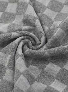 Men's Sports Suit Summer New Korean High Street Jacquard Plaid T-Shirt Shorts Two-Piece Set Male Casual Retro Loose O-Neck Top  Plaid    Spring/Fall  Summer    Regular Fit    Drawstring  Pocket