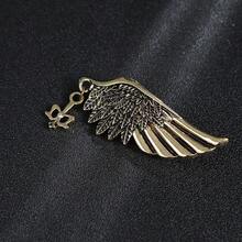 1 pieza Alfiler de solapa con forma de pluma para hombre, accesorio versátil con alas de águila estilo ángel de moda, adecuado para atuendos formales masculinos - broche - Ver 9