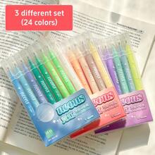 24 Farben Acryl-Gelstifte zum Zeichnen, 8er-Pack Gelmalstifte mit ultrafein 1,0 mm Spitze, Set mit Acryl-Markerstiften in Farben für Journaling, Basteln, Kunstbedarf, Schulmaterial, Schulanfang