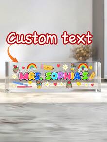 1pc Customized Teacher Desk Name Plate, Back To School Teacher Gift, Personalized Teacher Name Tag, Teacher Appreciation Gift, 5 Styles Available - Multicolor - View 14