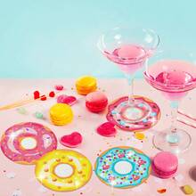 8 件套甜甜圈钻石画杯垫套装 - 用复杂的钻石圆点艺术和方便的支架打造闪亮的 DIY 饮料杯垫，适合成人和初学者