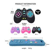 2pcs Silicone Teethers - Remote Control & Game Controller Teething Toys, Educational & Fun Sensory Chew Toys For 6-12 Months Babies