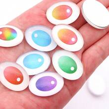 10pcs (5pairs) 18x25mm Oval Glass Crystal Eyes Flat Bottom Stuffed Eyeball Doll Accessory DIY Crafts Gift Animal Eyes Doll Making
