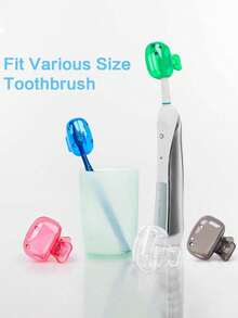 1/2/4/6PCS Travel Toothbrush Head Covers Toothbrush Protector Cap Brush Pod Case Protective Portable Plastic Clip For Household Travel - Multicolor - View 6