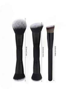 3 Peças Conjunto de Maquiagem Facial Profissional, Pincel Corretivo de Cabeça Dupla, Pincel de Pó, Pincel Contorno, Pincel Base, Pincel Blush, Ferramentas de Maquiagem com Fibra Macia para Fácil Transporte, Pincel para Viagem, Presente para Mulheres e Meninas, Conjunto de Pincéis, Kit de Pincéis de Maquiagem, Conjunto Completo de Maquiagem, Conjunto de Pincéis de Maquiagem, Kit de Maquiagem Completo, Kit de Pincéis, Conjunto de Pincéis de Maquiagem, Conjunto de Presente de Maquiagem, Conjunto
