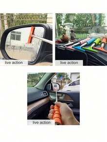 1pc Retractable Car Side Mirror Rubber Scraper, Extendable Car Rearview Mirror Wiper, Portable Car Glass Cleaner With Telescopic Handle, 8.2 Inches (21cm) To 38.6 Inches (98cm) Max,Car Accessories - one-size - View 9