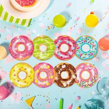 8 件套甜甜圈钻石画杯垫套装 - 用复杂的钻石圆点艺术和方便的支架打造闪亮的 DIY 饮料杯垫，适合成人和初学者