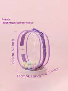 1 pieza Bolsa de almacenamiento de muñeca de peluche - Funda protectora contra el polvo de PVC transparente de 15 cm, adecuada para accesorios de fiesta sentada de segunda generación, expositor de muñeca de caja ciega, almacenamiento de muñeca Kpop, portador de muñeca anime, excelente para viajes al aire libre (muñeca no incluida), mochila de color de peluche aleatorio para la escuela