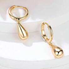 1 Paar minimalistischer geometrischer Wassertropfen Anhänger Ohrringe, modischer Schmuck Geschenk für sie, Party & Date