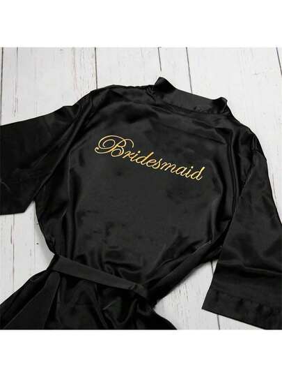 1PC Bathrobe,Bride & Bridesmaid Dress Gown Initial Letter Robe, Morning Robe And Sleeping Robe,Bridal Party Prep Wear, Wedding Ceremony & Reception Accessories Pajama Ladies Spring Summer Wedding Bridesmaid Pajama Bride Dress Bestie Party Embroidered Bathrobe Bride Bathrobe Wedding Party Wedding Supplies Outdoor Wedding Holiday Party Supplies Back To School