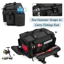 DSLEAF Waterproof Tackle Box Bag With Rod Holder Soft Fishing Tackle Storage Bag With NonSlip Base For Saltwater Or Freshwater Fishing Patent Design Only Bag - as pic - View 3