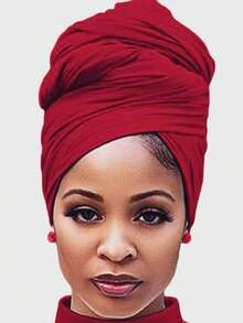 1/2pcs Head Wraps For Women Large Headband Turban Scarf For Black Hair Band African Stretch Jersey Turban Hair Band - Scarf - View 15