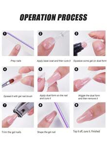 Set para salón de manicura, Juego de herramientas para extensión de uñas acrílicas, Kit de 100 piezas de moldes reutilizables para extensión de uñas de gel con herramientas y accesorios duales para extensión de uñas acrílicas - Multicolor - Ver 7