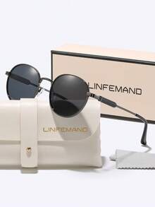 LINFEMAND Retro Classic Round Metal Frame Decorative Fashionable Fashion Glasses For Men And Women, Suitable For Driving, Travel, Beach Party, Holidays, Gifts - Multicolor - View 14