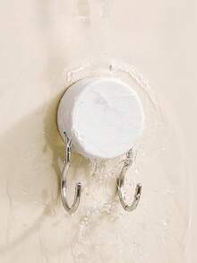 1 件装简易白色吸盘浴室挂钩，可拆卸可清洗，无需钻孔，粘性收纳衣架 - 彩色 - 查看 7