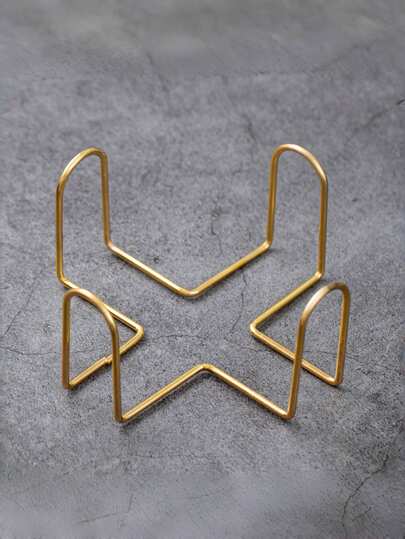 Coaster Holder, 1pc 2.17"-Iron MetalCoaster Storage Rack For Both Round AndSquare, Holds 4-6 Coasters (Gold)