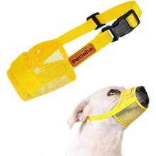 Dog Muzzle For Small Dogs Soft Cotton Mesh Adjustable Breathable Muzzle For Biting Barking Grooming Vet Visits Training Lightweight Comfortable Fit S - Yellow - View 1