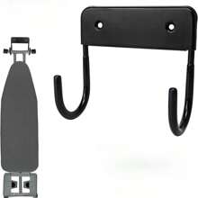 1pc Iron Ironing Hanging Hook Rack, Black Color, Suitable For Home Hanging Storage