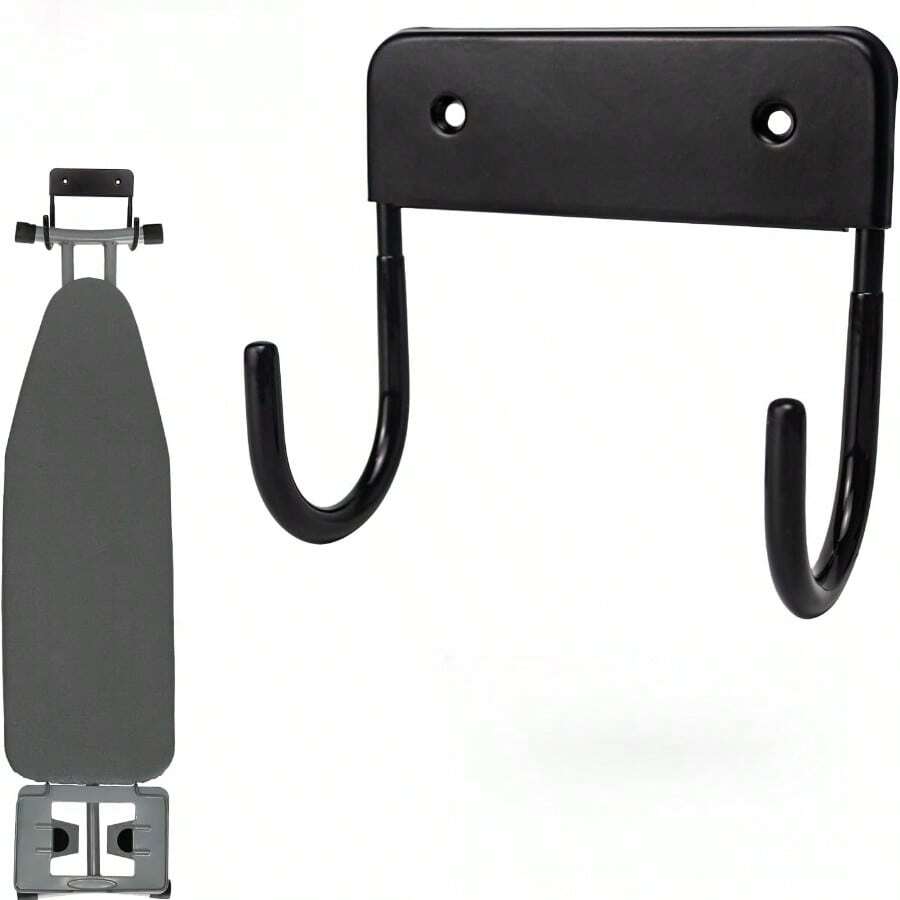 1pc Iron Ironing Hanging Hook Rack, Black Color, Suitable For Home Hanging Storage