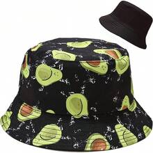 Reversible Bucket Hat For Women, Cute Beach Fisherman Style - Avocado Black - View 1