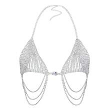 1 Stück Bikini mit kristallbesetzter Körperkette, sexy geeignet für Nachtclub & Strand