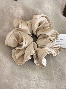 1pc Women's 15cm/5.91in Extra Large Silky Satin Black/Brown/Khaki Hair Scrunchie, Fashion Versatile High-End Elegant Simple Solid Color Hair Tie, Suitable For Daily Casual, Commute, Vacation, Ponytail, Bun, Washing Face, Makeup, Outfit Accessory, Hair Accessories, Hair Ties, Scrunchy Hair Ties, Sport, Home Beauty Women Accessory Gifts ,Head Piece