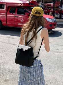 2025年夏季新款女童露背背心，U领无袖吊带背心百搭短款上衣 - 白色 - 查看 5