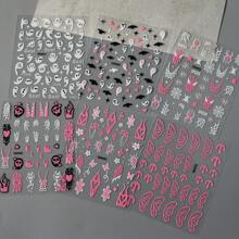 Adesivi per unghie di Ognissanti 3D, autoadesivi con decorazioni glitterate di ragni, fiamme e teschi, arte di unghie in plastica, adatti per la progettazione di mani e piedi per feste, decorazioni natalizie, forniture per feste, adesivi per unghie di Ognissanti adatti per uso quotidiano, feste, fotografia, regali di compleanno per amici, regali natalizi, prodotti per unghie femminili belli, adatti per decorazione delle dita in varie occasioni, adatti per l'uso quotidiano