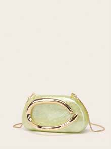 Borsetta da sera, pochette per donne e ragazze, borsa da festa con dettagli in metallo, fibbia e manico in acrilico, adatta a matrimoni e cerimonie, con catenina in metallo, versatile come borsetta e da cocktail, nuova borsa portafoglio per cerimonie e banchetti