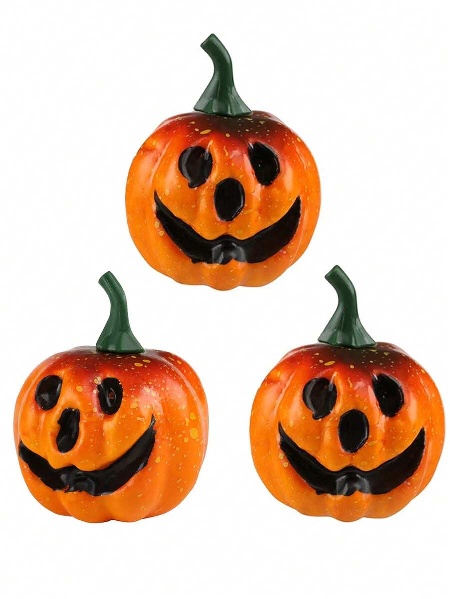3/6/12件万圣节南瓜仿真南瓜模型仿真笑脸南瓜装饰泡沫南瓜道具万圣节家居桌面装饰假植物