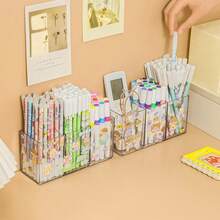 1 件桌面化妆刷架，多用途笔/刷架，眉笔、眼影刷收纳盒 - 透明 - 查看 11