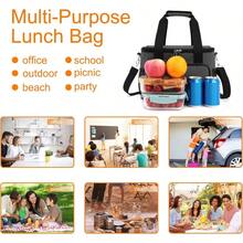 Local Shipping-Femuar Reusable Lunch Box For Men/Women - Insulated Lunch Bag Leakproof Lunchbox For Work Office Picnic Beach - Freezable Lunch Cooler Bag With Adjustable Shoulder Strap - Black - 02-Charcoal - View 7