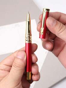 1 Piece High Quality Brand Dragon Crystal Rhinestone Business Men Gift Writing Pen Luxury Signature Pen School Supplies, Back To School - 1 Pen - View 7