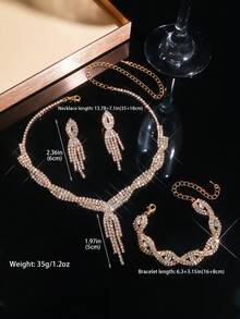 Fashionable Tassel Elegant Jewelry Necklace Set, Minimalist High-End Bridal Jewelry For Daily Wear And Wedding