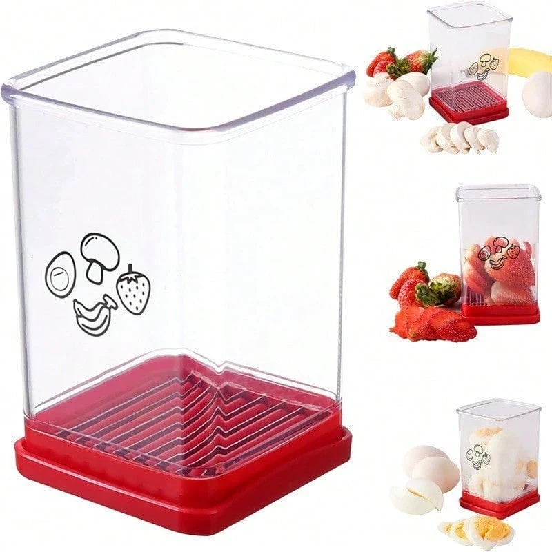 Meoky 1pc Speed Slicer Multi Functional Household Kitchen Fruit And Vegetable Quick Slicer With Pushing Board, Kitchen Small Tool