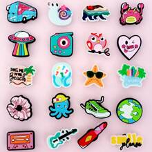 20 Pcs Green Earth Shoe Charms Decorations | Planet Earth Jewelry For Shoe Charms | Cute DIY Accessories For Shoes | Kawaii Shoe Clips | Gifts For Women Girls