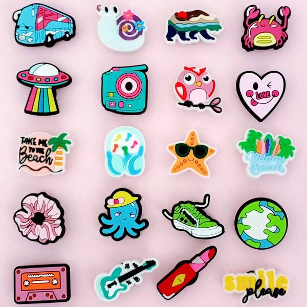 20 Pcs Green Earth Shoe Charms Decorations | Planet Earth Jewelry For Shoe Charms | Cute DIY Accessories For Shoes | Kawaii Shoe Clips | Gifts For Women Girls