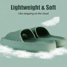 Rosyclo Cloud Slippers Women And Men, Pillow House Slippers Shower Shoes Indoor Slides Bathroom Sandals, Ultimate Comfort, Lightweight, Thick Sole, Non-Slip, Easy To Clean - Green - View 8