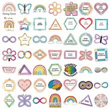 50片镇静条，用于缓解焦虑，感官贴纸，抗压力，缓解焦虑物品，镇静贴纸，课堂教师用品，乙烯基防水贴纸，适用于水瓶、电脑、笔记本电脑、手机、行李箱、笔记本、冰箱 - 彩色 - 查看 11