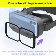 1个移动VR头显 - 3D眼镜可穿戴虚拟现实头显，兼容和安卓智能手机 - 适用于4.7-6.5英寸智能手机 - 非常适合观看电影、玩手机游戏，轻巧可调节，柔软舒适，是理想的圣诞礼物（无需电路板，无需电源） - 彩色 - 查看 12