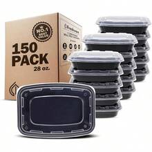 Meal Prep Containers [150 Pack] 1 Compartment Food Storage Containers With Lids, Bento Box, , Stackable, Microwave/Dishwasher/Freezer Safe (28 Oz) - 1-cOMP-28OZ_ - View 7