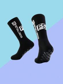 FLSHMCEN 1 Pack Men's Grip Soccer Socks And Football Leg Cover, Non-Slip Leg Shin Guards Cover For Basketball, Football, Sports