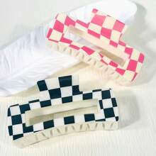 2pcs/4pcs Women's Summer Fashion Multicolor Plaid Hair Clips, Pink/Blue/Black & White/Tartan Hair Claws, Checkered Hair Accessories For Women Beauty Claw Clips
