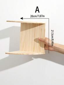 1pc Wooden Corner Wall Shelf, Floating Display Rack, Rustic Style Wall Mounted Storage Shelf, Suitable For Displaying Plants, Decor, Books, Great For Living Room, Bedroom, Fits Boho Decor - Multicolor - View 9