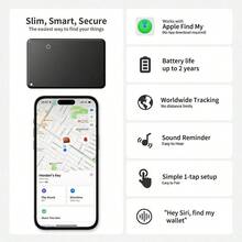2026 Rechargeable Wireless Smart Ultra-Thin Card Tracker, For Finding My Items (IOS Only), Wallet Anti-Lost Tracker, Item Key Finder, Suitable For Luggage Tag, Passport, Laptop, Bags, GPS Back To School Gift - Black - View 6