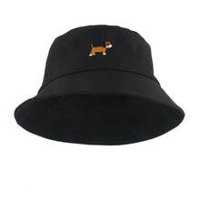 男女通用时尚可爱小狗刺绣渔夫帽夏季渔夫帽女士男士