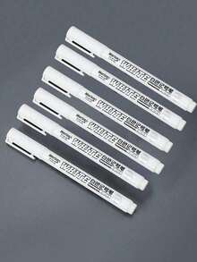 1pc/5pcs/12pcs White Long Lasting Markers, Oil-Based Waterproof Tyre Graffiti Pens, School, Art, Artwork, Back To School Supplies - Black and White - View 3