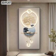 1PC Elegant Modern Abstract Canvas Wall Arts, No Framd Tree And Moon Landscape Posters, Perfect For Bedroom, Living Room Or Hallway Decor, Bedroom Wall Art - Black - View 4