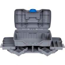 Outdoors Next Gen 4 0 Medium Fishing Tackle Box 4 Pivot Trays 23 Compartments Includes 25piece Tackle Kit Fishing Tackle And Gear Storage Fishing Lure Organizer Light Gray - LightGray - View 7